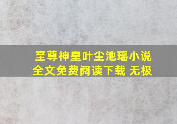 至尊神皇叶尘池瑶小说全文免费阅读下载 无极